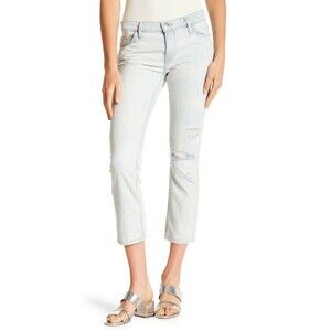 Current/Elliott The Cropped Straight Channon Destroy Jeans